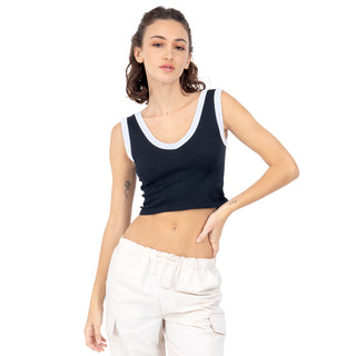 TOP LISO LIGERO CON CONTRASTE PARA DAMA FOREVER 21