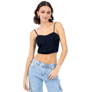 Top Corto Corset con Tirantes