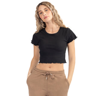 Playera Crop con Rib