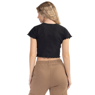 Playera Crop con Rib