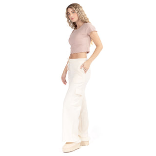 Playera Crop con Rib