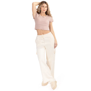 Playera Crop con Rib