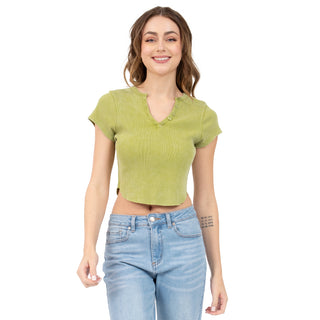 PLAYERA PARA MUJER V NECK & BUTTONS BASIC FOREVER 21