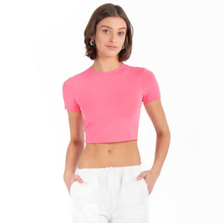 FITTED CROPPED BASIC T-SHIRT