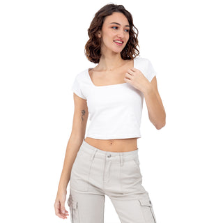 PLAYERA CUELLO STRAPPY ABIERTO PARA DAMA FOREVER 21