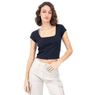 PLAYERA CUELLO STRAPPY ABIERTO PARA DAMA FOREVER 21