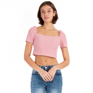 BLOUSE CROP WITH OPEN NECK