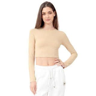 PLAYERA PARA MUJER BASIC ROUND NECK LONG SLEEVE FOREVER 21