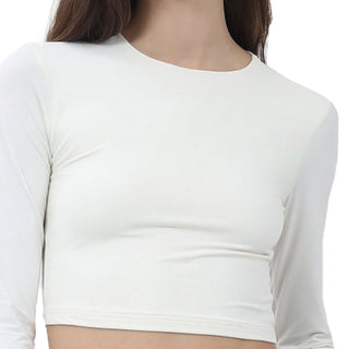 Playera Básica Slim Fit Seamless Crop Manga Larga
