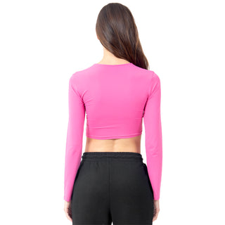 Playera Básica Slim Fit Seamless Crop Manga Larga