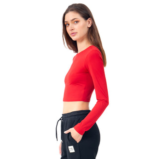 PLAYERA PARA MUJER BASIC ROUND NECK LONG SLEEVE FOREVER 21