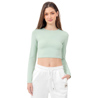 PLAYERA PARA MUJER BASIC ROUND NECK LONG SLEEVE FOREVER 21