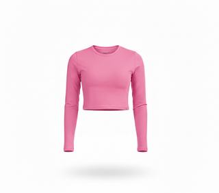 Playera  Básica Slim Fit Crop Manga Larga