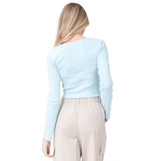 Playera Slim Fit Crop Cuello V