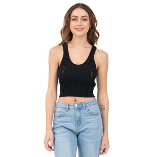 TOP PARA MUJER KNIT RIB BASIC WITH WIDE STRAPS FOREVER 21