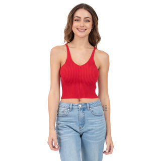 TOP PARA MUJER KNIT RIB WITH HALTER NECK FOREVER 21