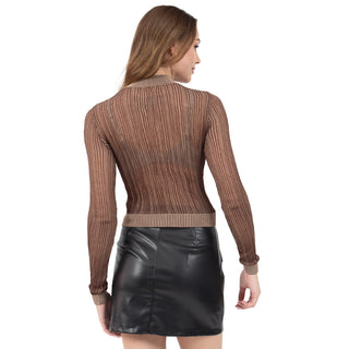 TOP PARA MUJER CROP LONG SLEEVE WITH TEXTURE FOREVER 21