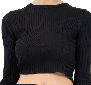 PLAYERA PARA MUJER KNIT LONG SLEEVE WITH SIDE OPENING FOREVER 21