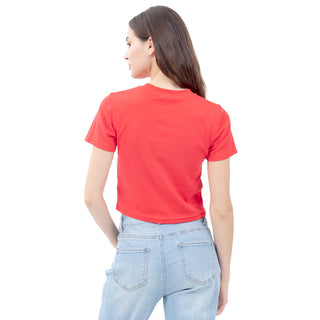 Playera Crop Slim con Cadena