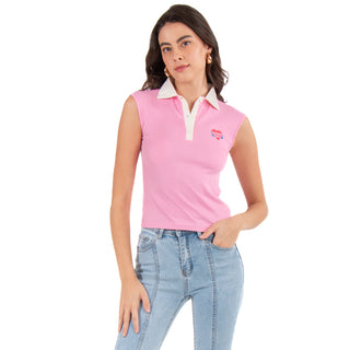 PLAYERA POLO SLEEVELESS WITH CONTRAST
