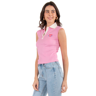 PLAYERA POLO SLEEVELESS WITH CONTRAST