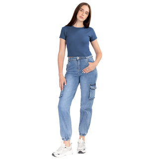 Playera Básica Slim Fit Crop Manga Corta