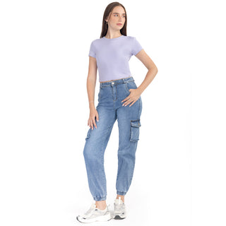 Playera Básica Slim Fit Crop Manga Corta