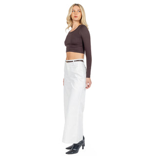 Playera Básica Slim Fit Crop Seamless Manga Larga