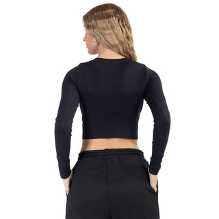 Playera  Básica Slim Fit Crop Seamless Manga Larga