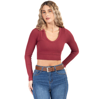 Playera Slim Fit Crop Seamless