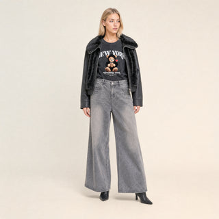 Playera Oversized con Gráfico para Mujer Forever 21 #color_negro