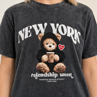 Playera Oversized con Gráfico para Mujer Forever 21 #color_negro