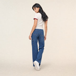 Playera Ringer con Estampado para Mujer Forever 21 #color_hueso
