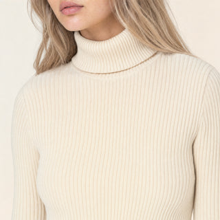 Playera Cropped Cuello Alto para Mujer Forever 21 #color_hueso
