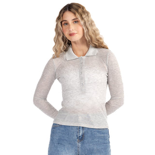 Playera Polo Slim Fit Manga Larga