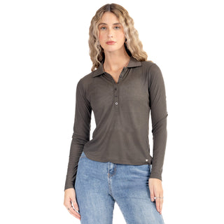 Playera Polo Slim Fit Manga Larga