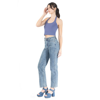 Playera Crop Slim Fit sin Mangas Halter