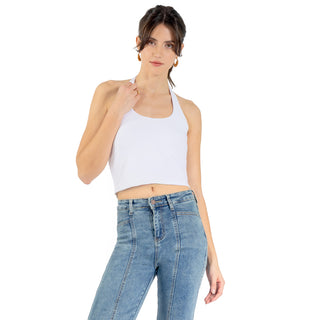 Playera Crop Slim Fit sin Mangas Halter
