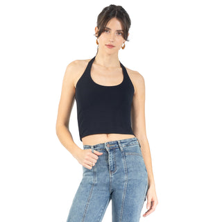 Playera Crop Slim Fit sin Mangas Halter