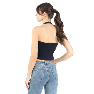 Playera Crop Slim Fit sin Mangas Halter