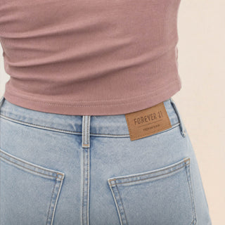 Playera Crop Cuello Cuadrado para Mujer Forever 21 #color_rosa