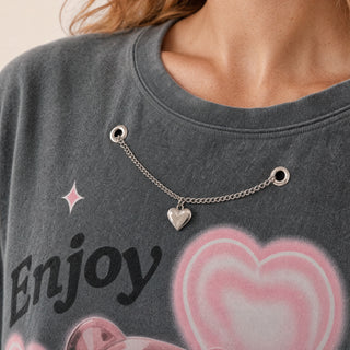 Playera Crop con Estampado para Mujer Forever 21 #color_negro