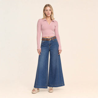 Playera Crop con Cuello Polo para Mujer Forever 21 #color_rosa
