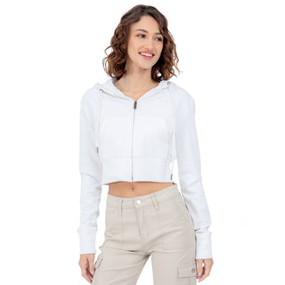 SUDADERA CROPPED BÁSICA CON CIERRE  PARA DAMA FOREVER 21