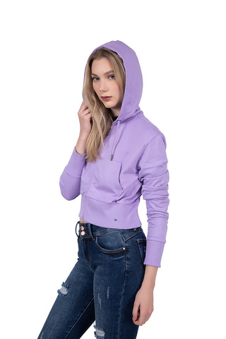 SUDADERA CROPPED BÁSICA CON CIERRE  PARA DAMA FOREVER 21