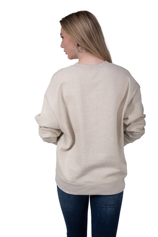 Sudadera básica oversize con hombro caído y cuello redondo