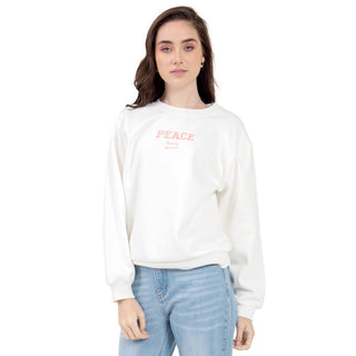 SUDADERA PARA MUJER ROUND NECK WITH EMBROIDERY FOREVER 21