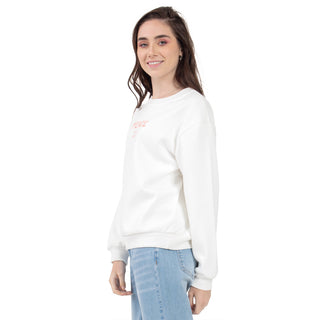 SUDADERA PARA MUJER ROUND NECK WITH EMBROIDERY FOREVER 21