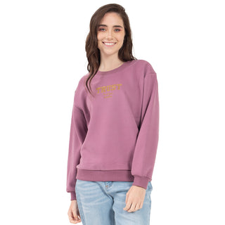 SUDADERA PARA MUJER ROUND NECK WITH EMBROIDERY FOREVER 21