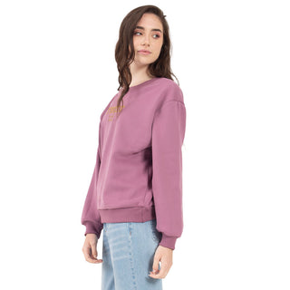 SUDADERA PARA MUJER ROUND NECK WITH EMBROIDERY FOREVER 21